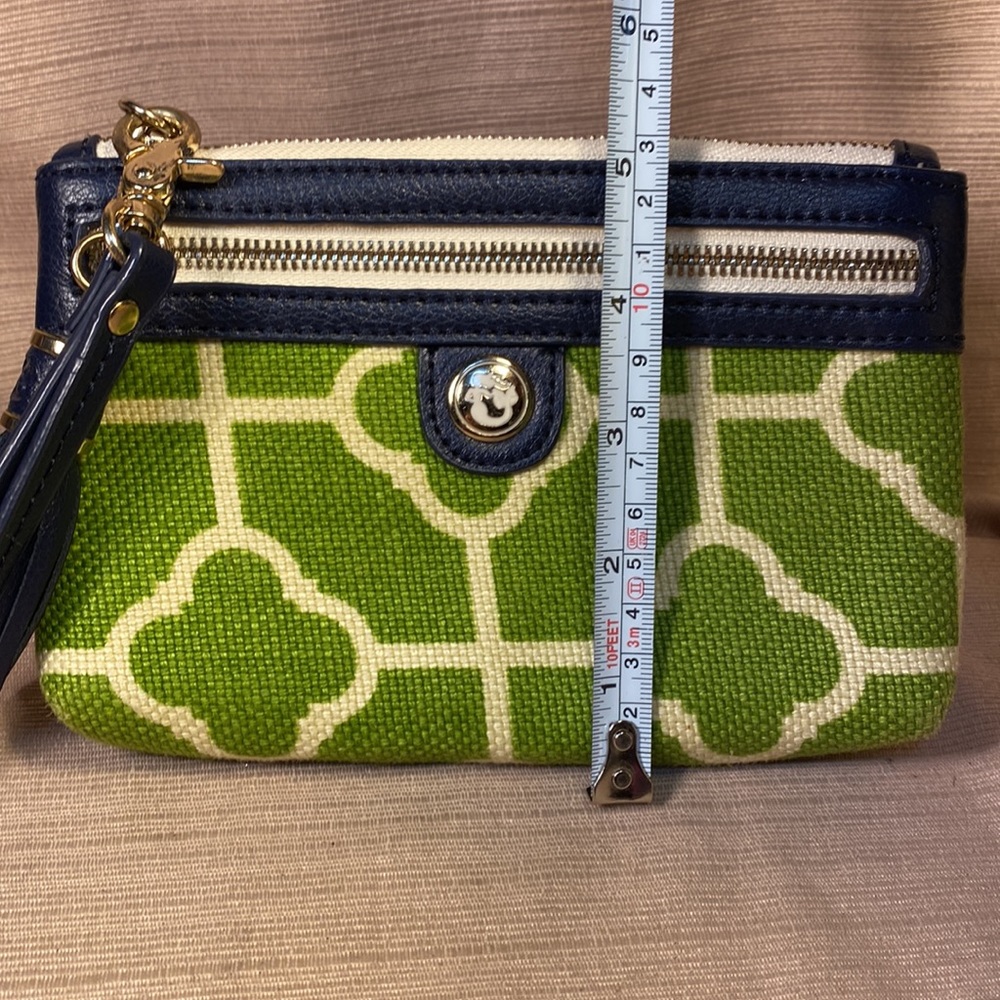 Spartina almost NEW leather/linen wristlet w/removable leash - Picture 8 of 16